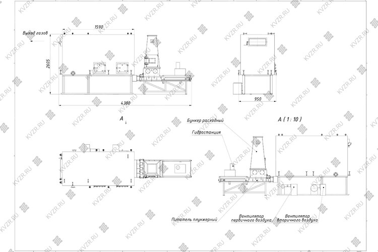 Котел на опилках 150 кВт чертеж